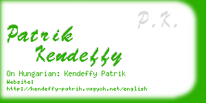 patrik kendeffy business card